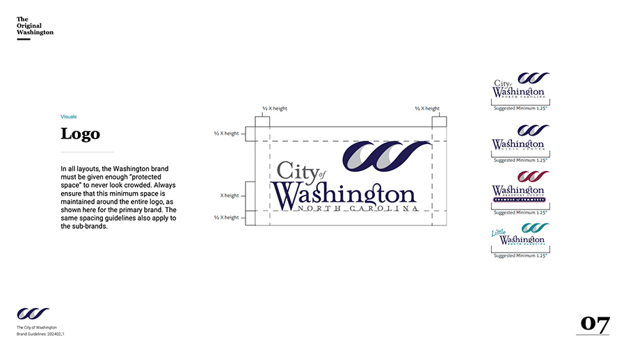 Little Washington brand guidelines logo specs