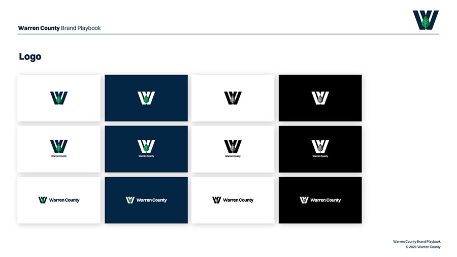 Warren County brand playbook logo specs